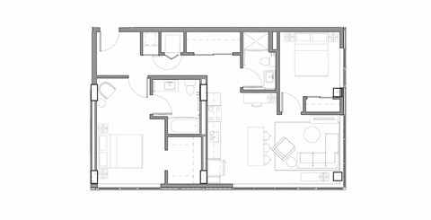 Alley 111 Luxury Apartments in Bellevue, Washington 2x2 Floor Plan